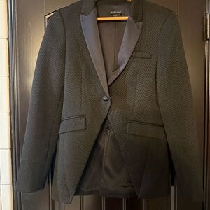 Marciano Black Herringbone Suit